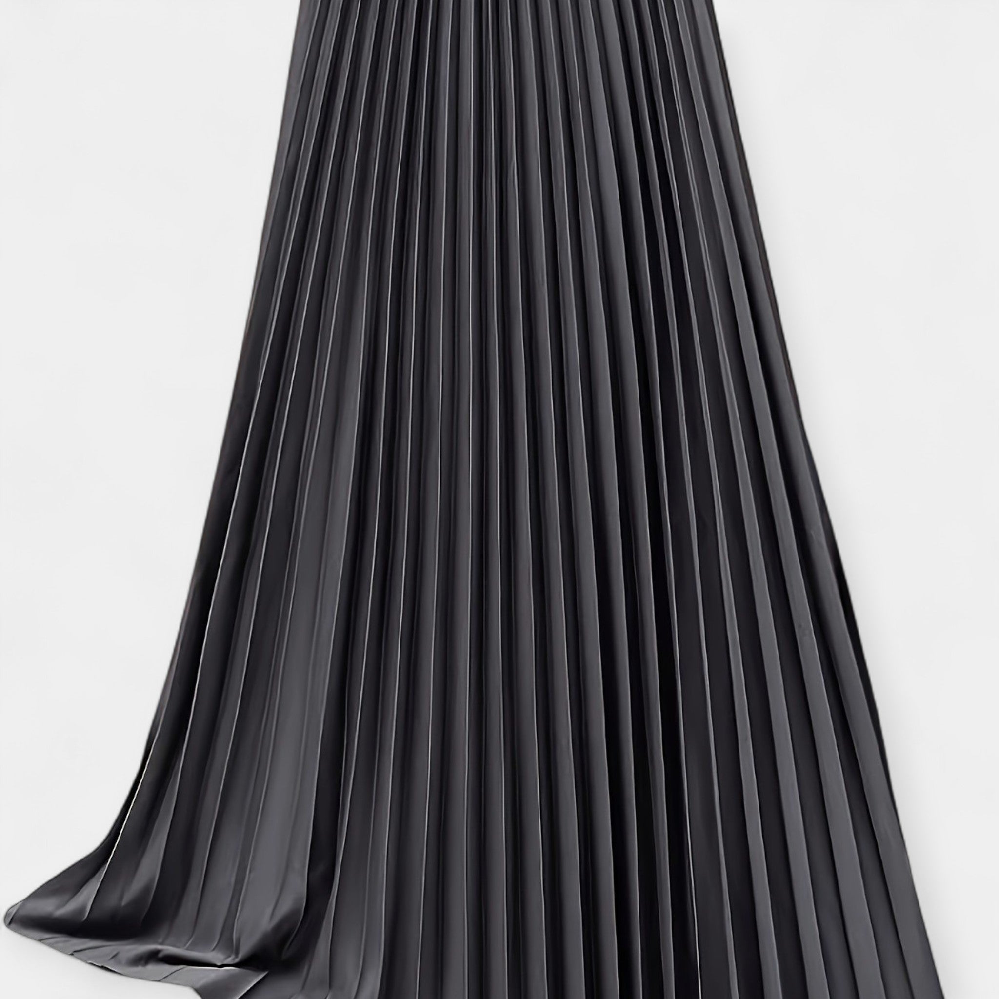 Long Satin Pleated Skirt