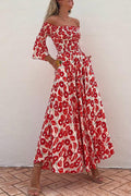 Ingrid™ | Off Shoulder Bell Sleeves Maxi Dress
