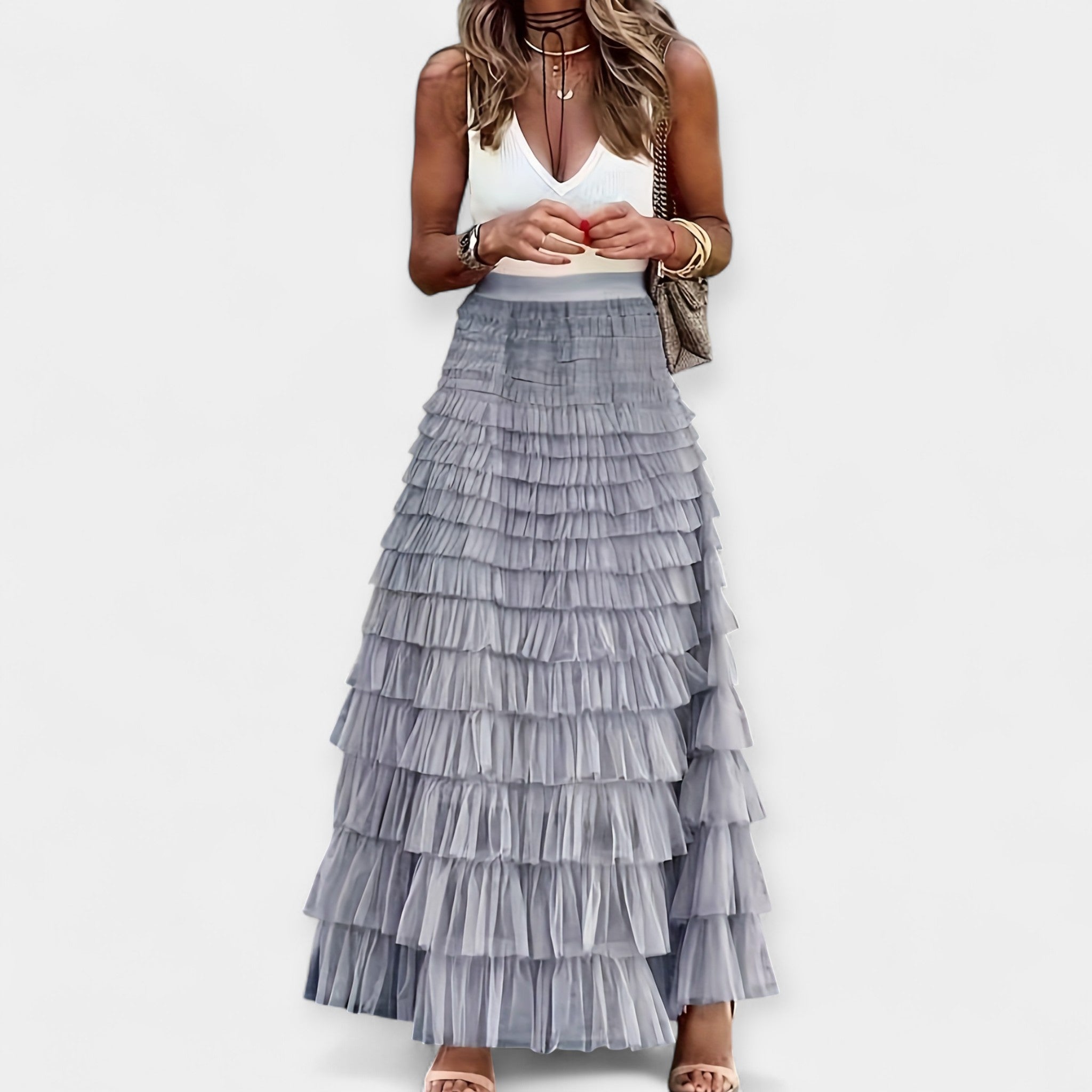 Boho Skirt with Mesh Hem