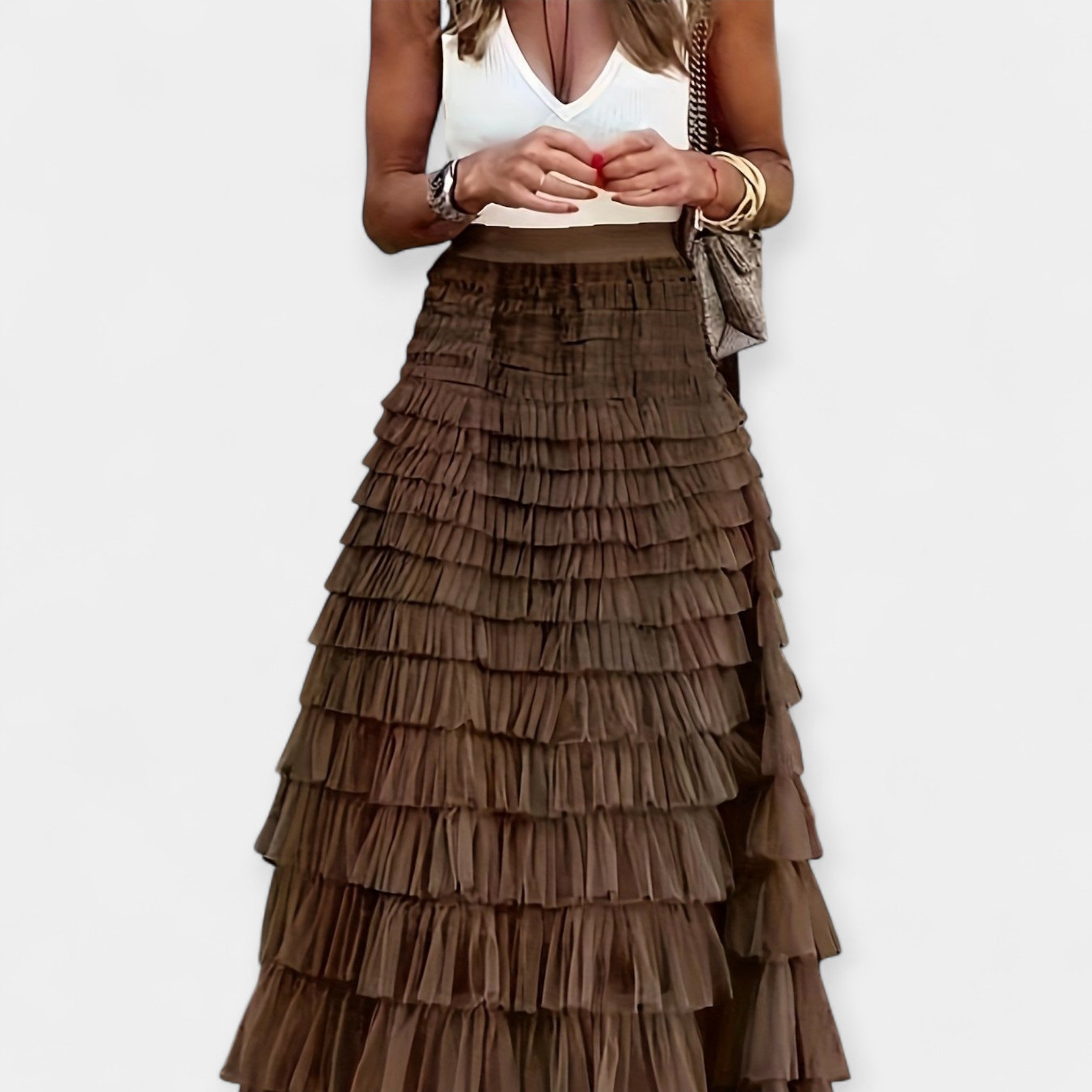 Boho Skirt with Mesh Hem