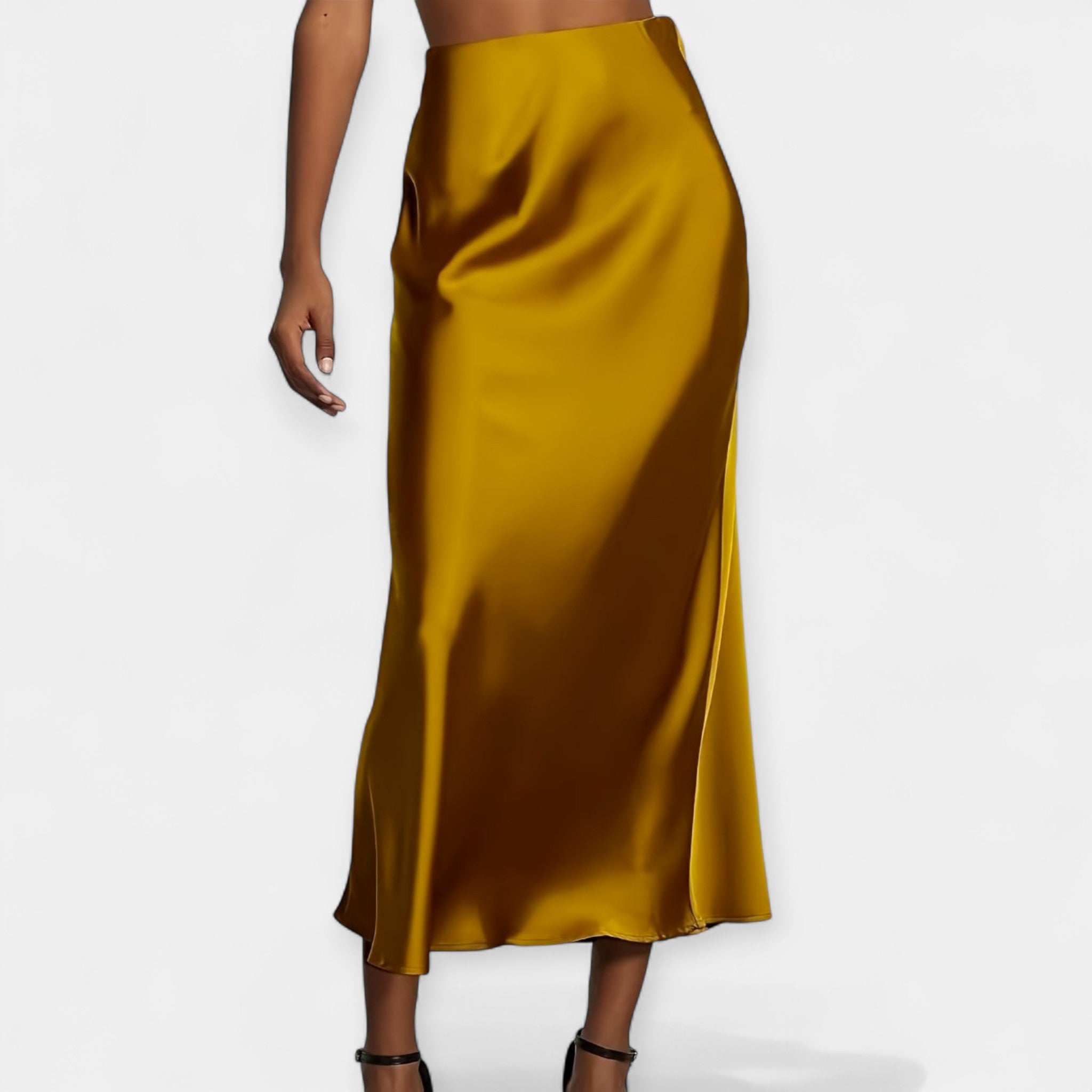 Luxury High-Waisted Midi Skirt