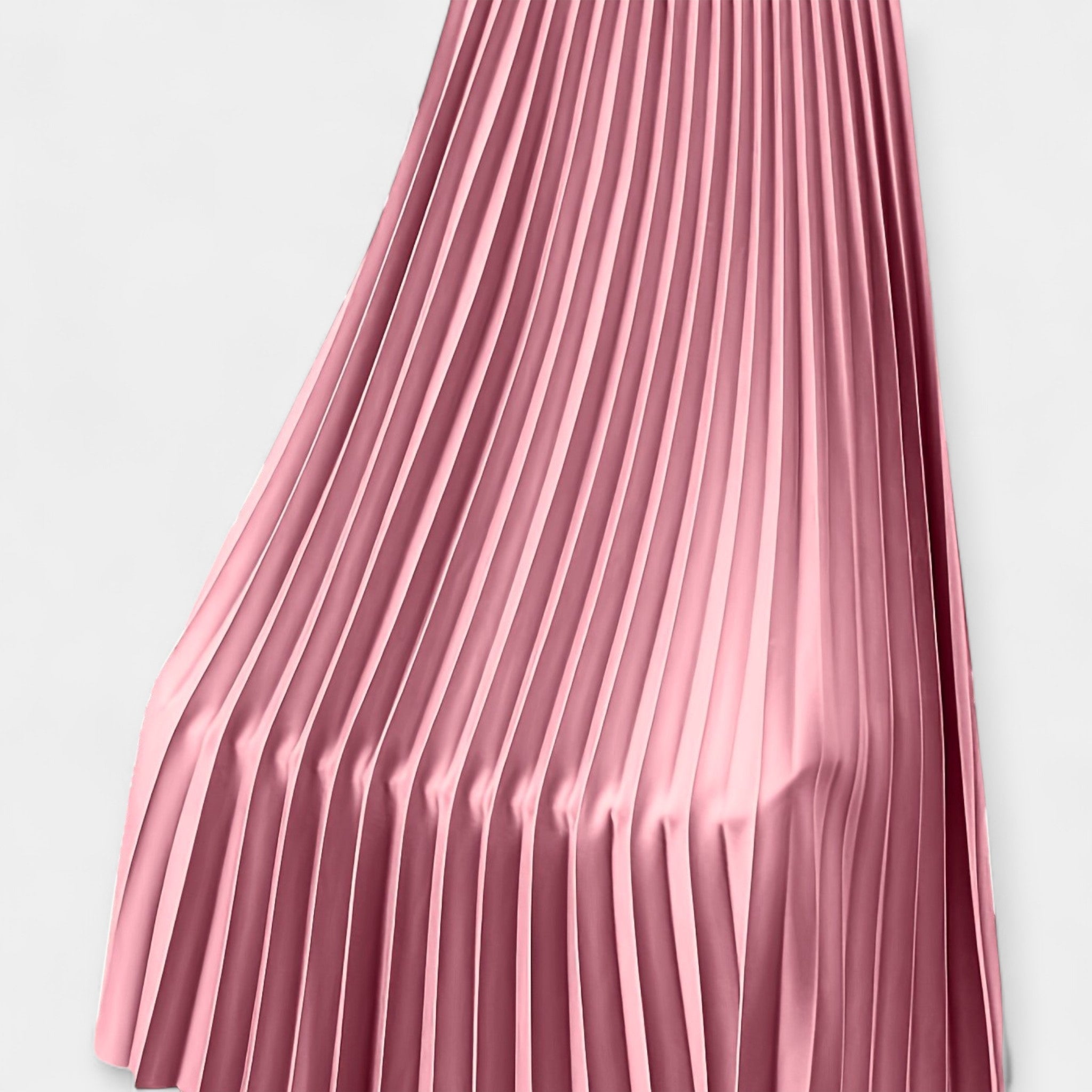 Long Satin Pleated Skirt