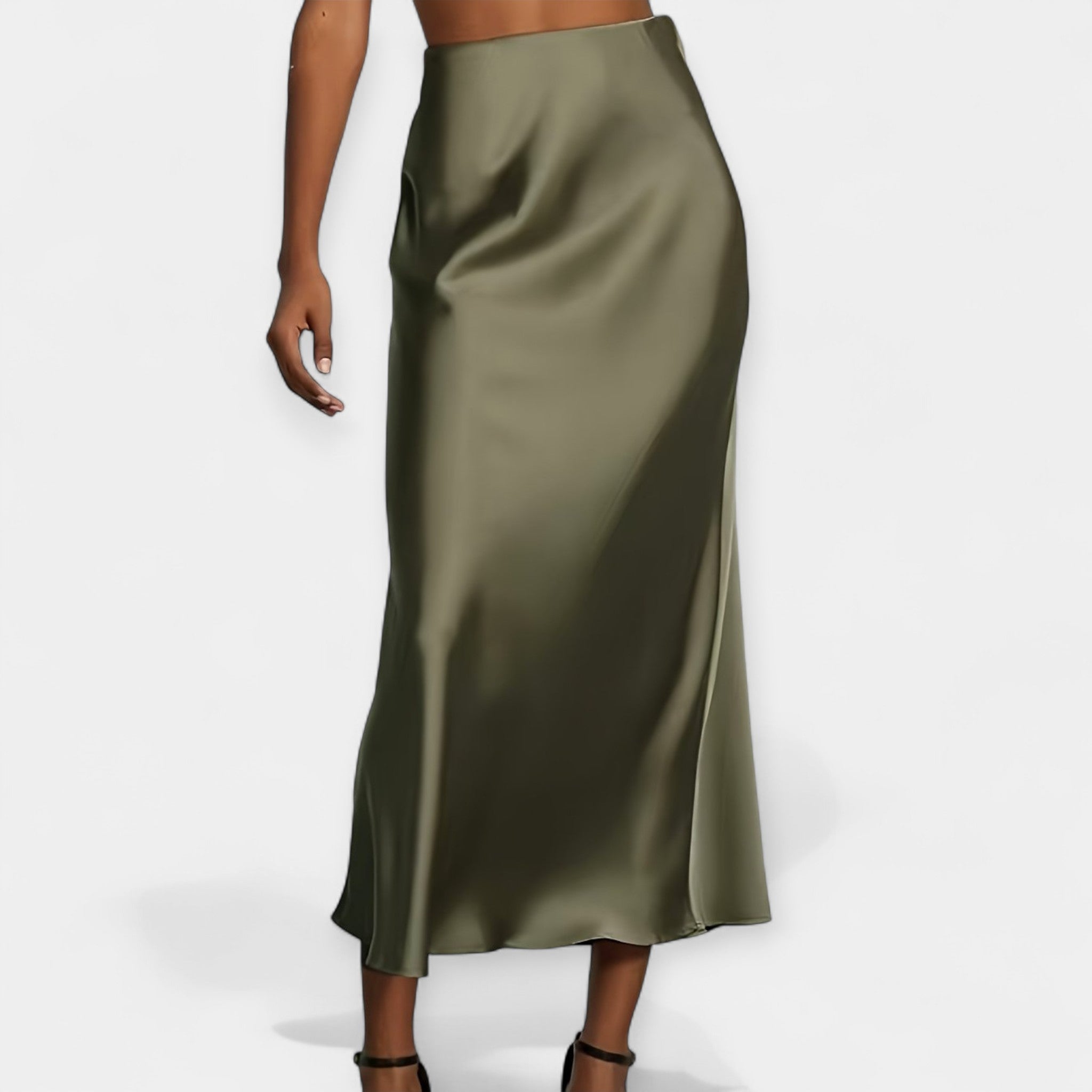 Luxury High-Waisted Midi Skirt