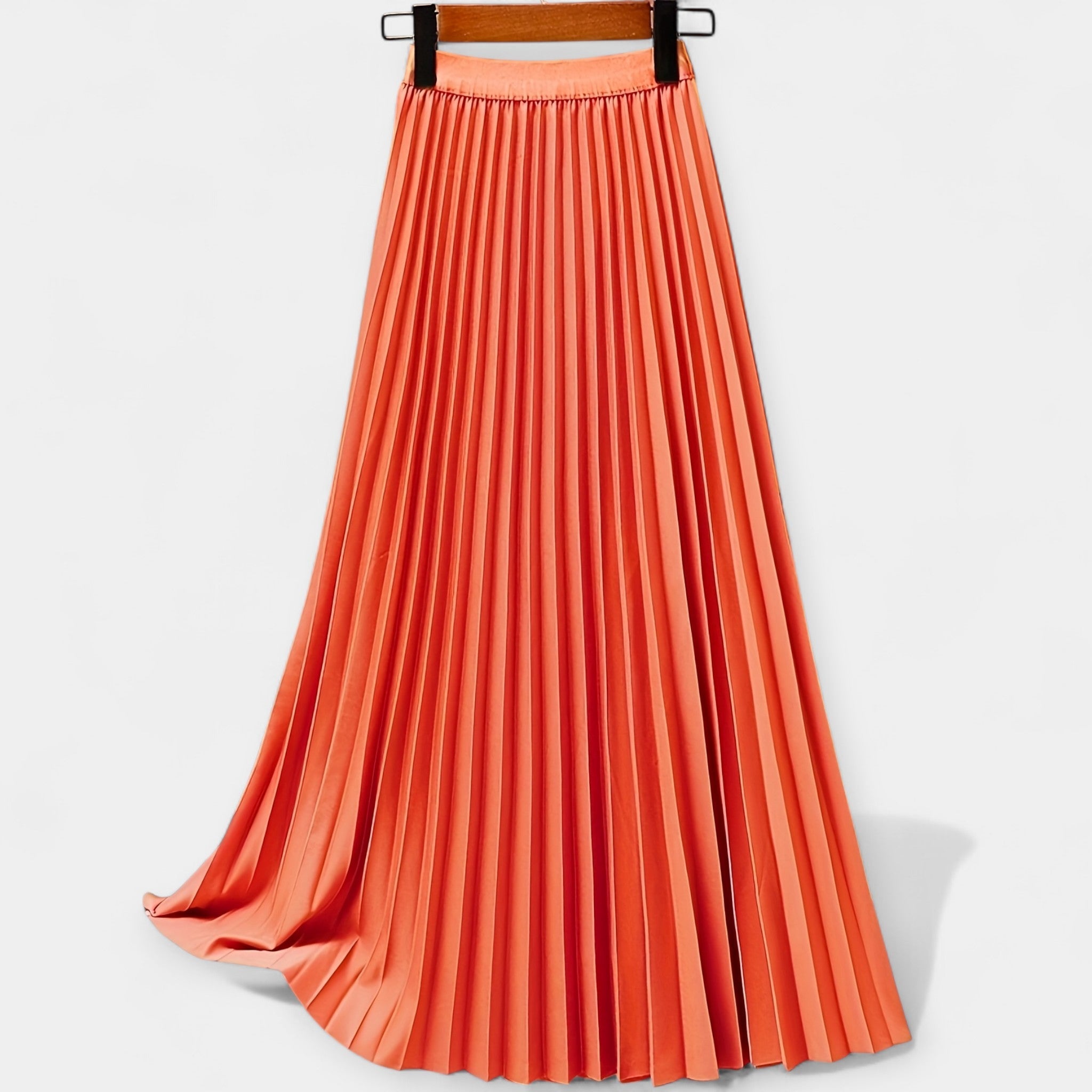 Long Satin Pleated Skirt