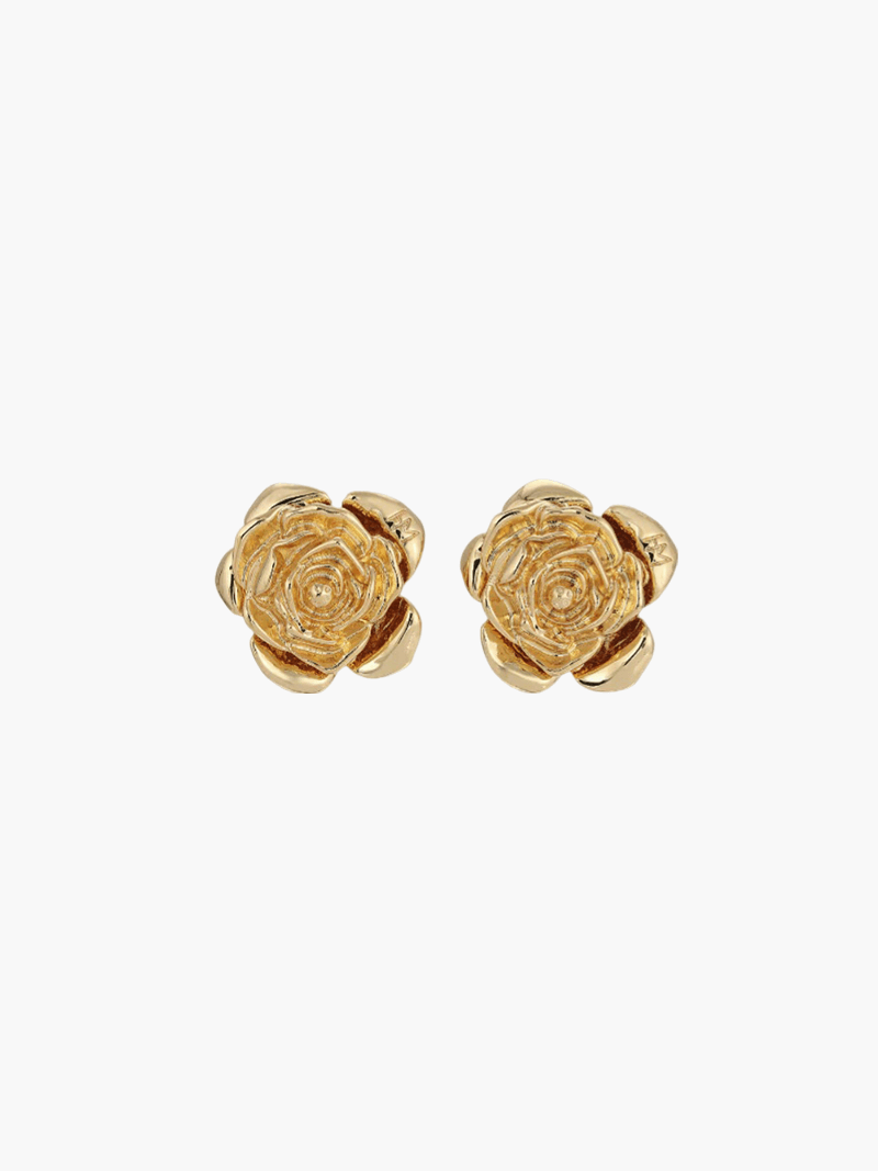 Solene 14K Gold & Silver Rose Earrings