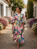 Celeste -  Elegant Floral Midi Dress