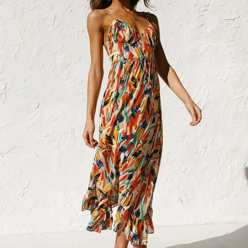 Clara- Elegant Printed Midi Dress