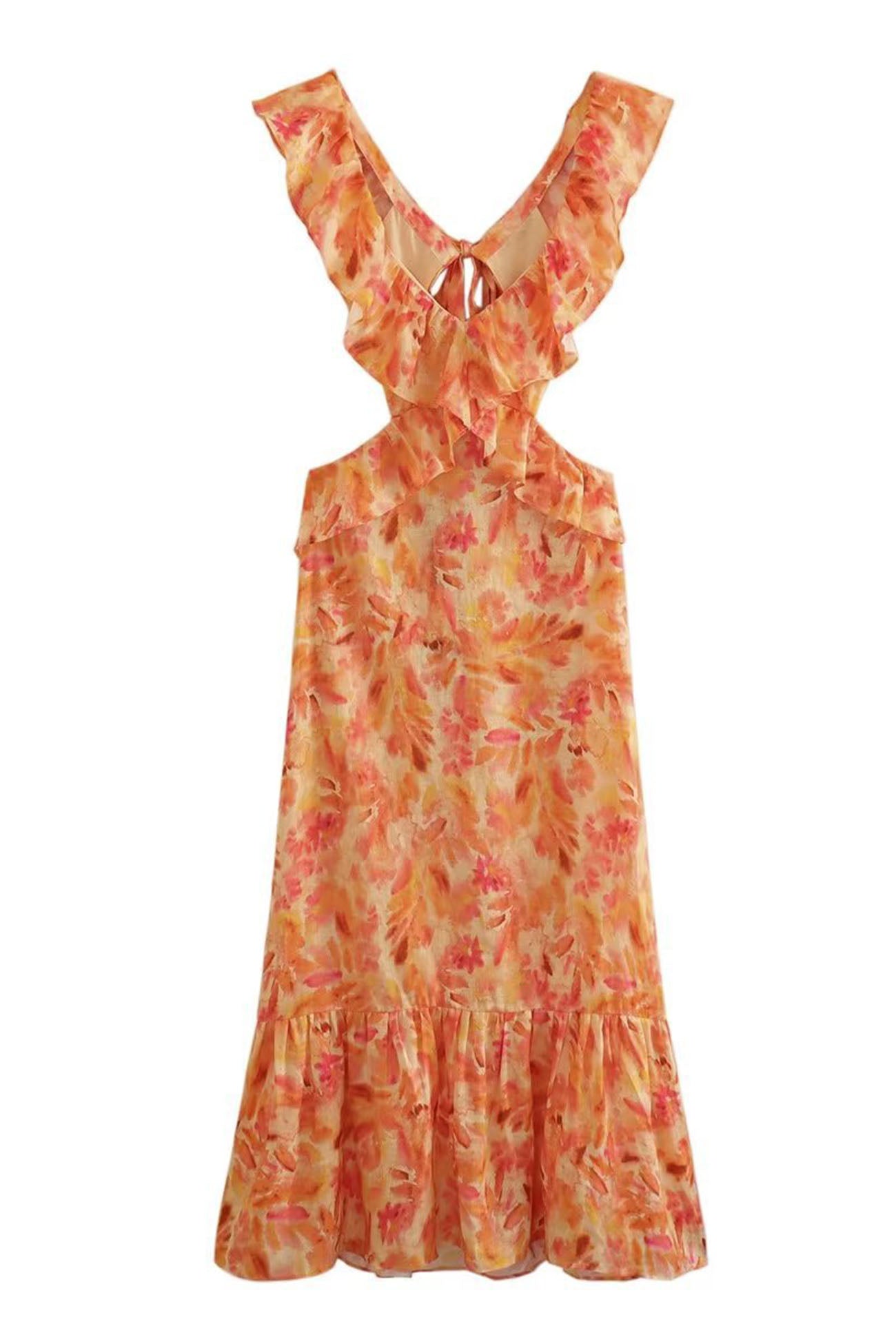 Azaria - Floral Ruffle Maxi Dress