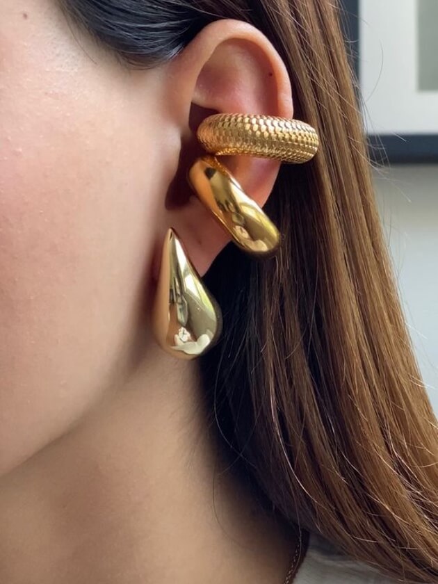 Zinnia 14k Gold Pleated Earrings