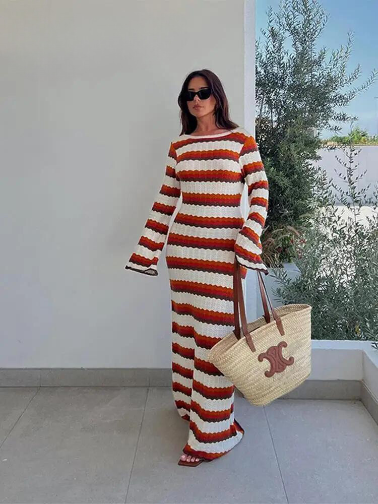 Emmia - Women's Cotton Knit Maxi Dress