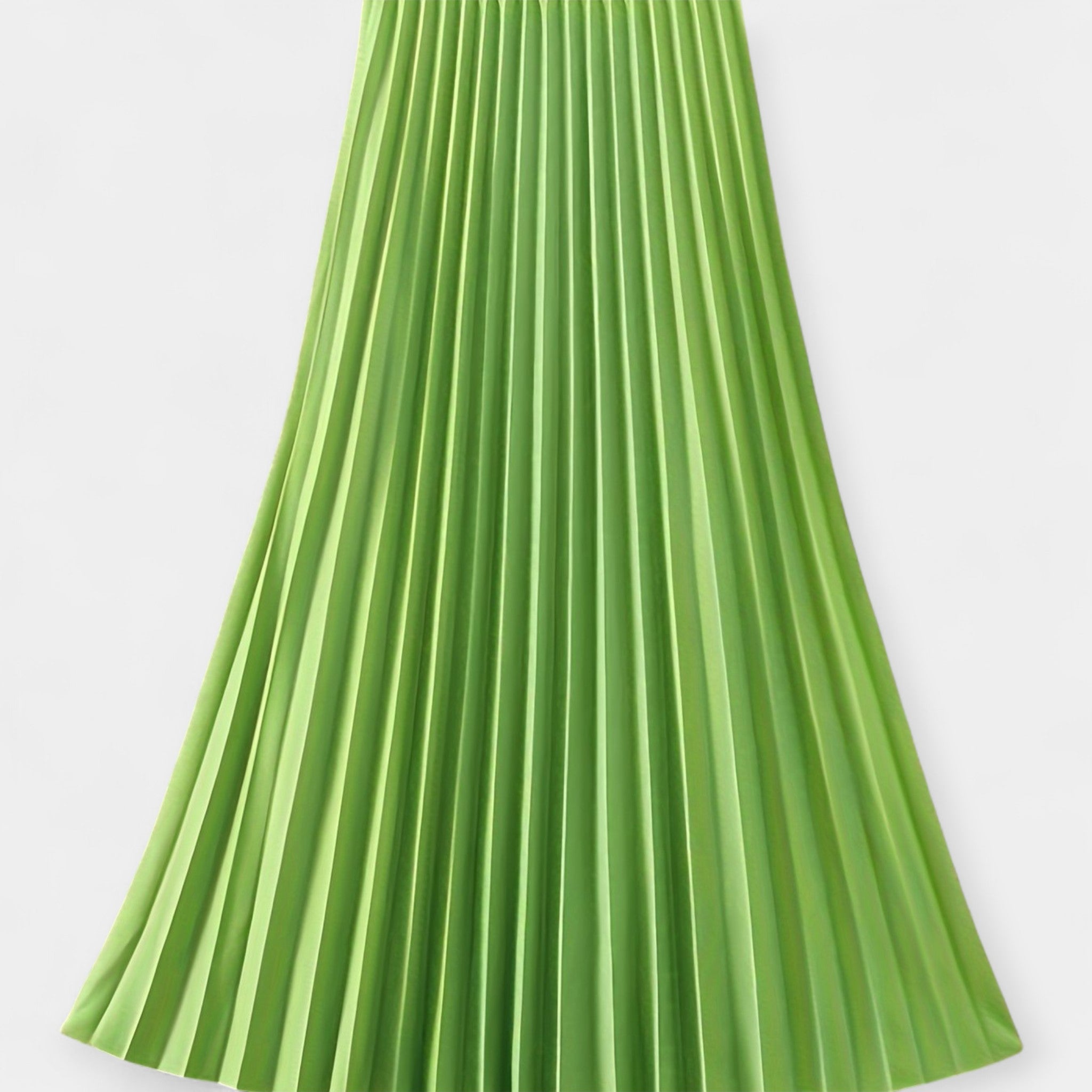 Long Satin Pleated Skirt