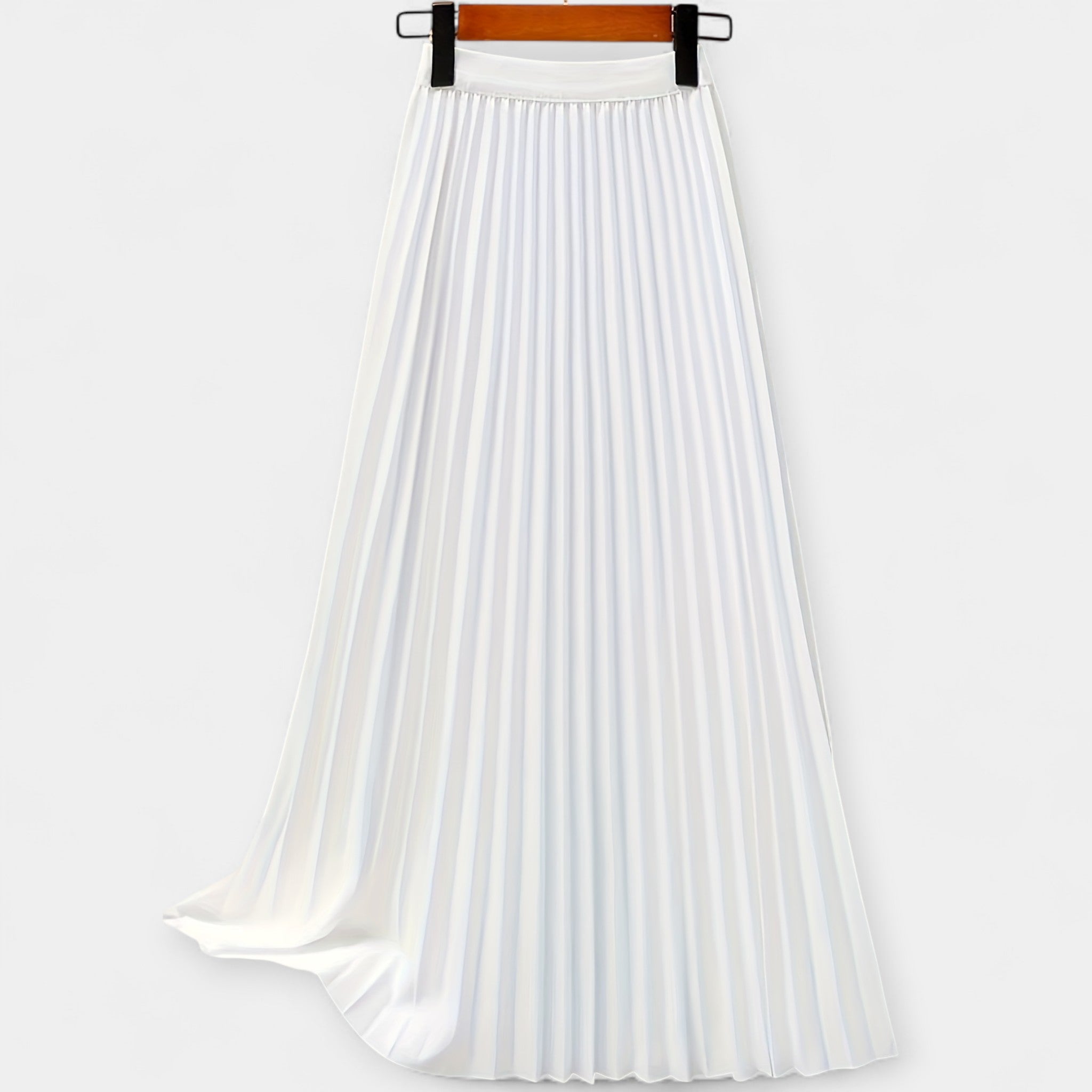 Long Satin Pleated Skirt