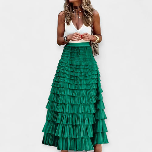 Boho Skirt with Mesh Hem