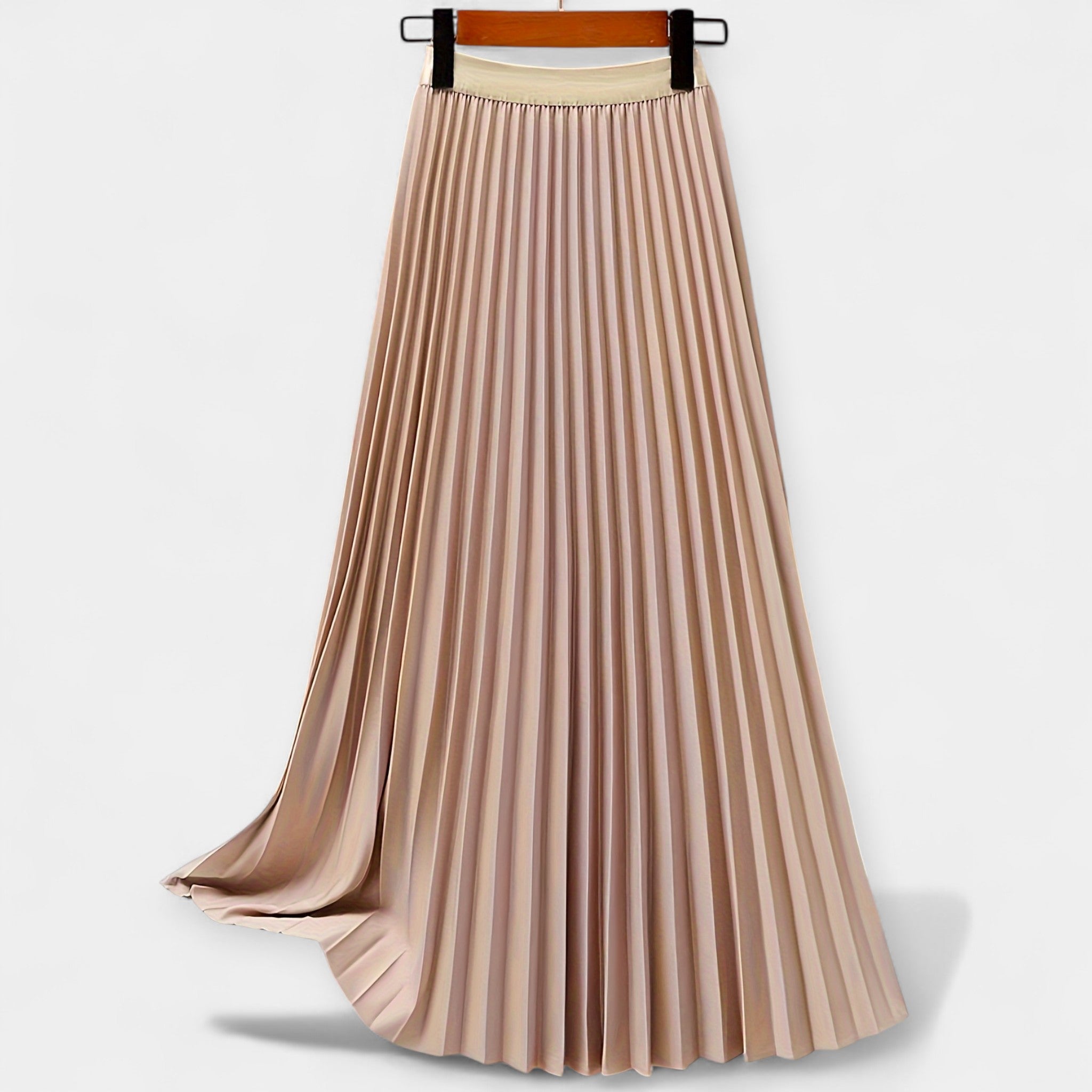 Long Satin Pleated Skirt