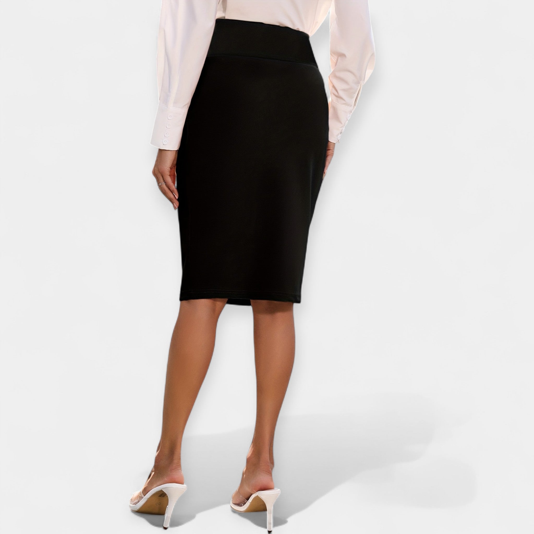 Casual High-Waisted Midi Skirt