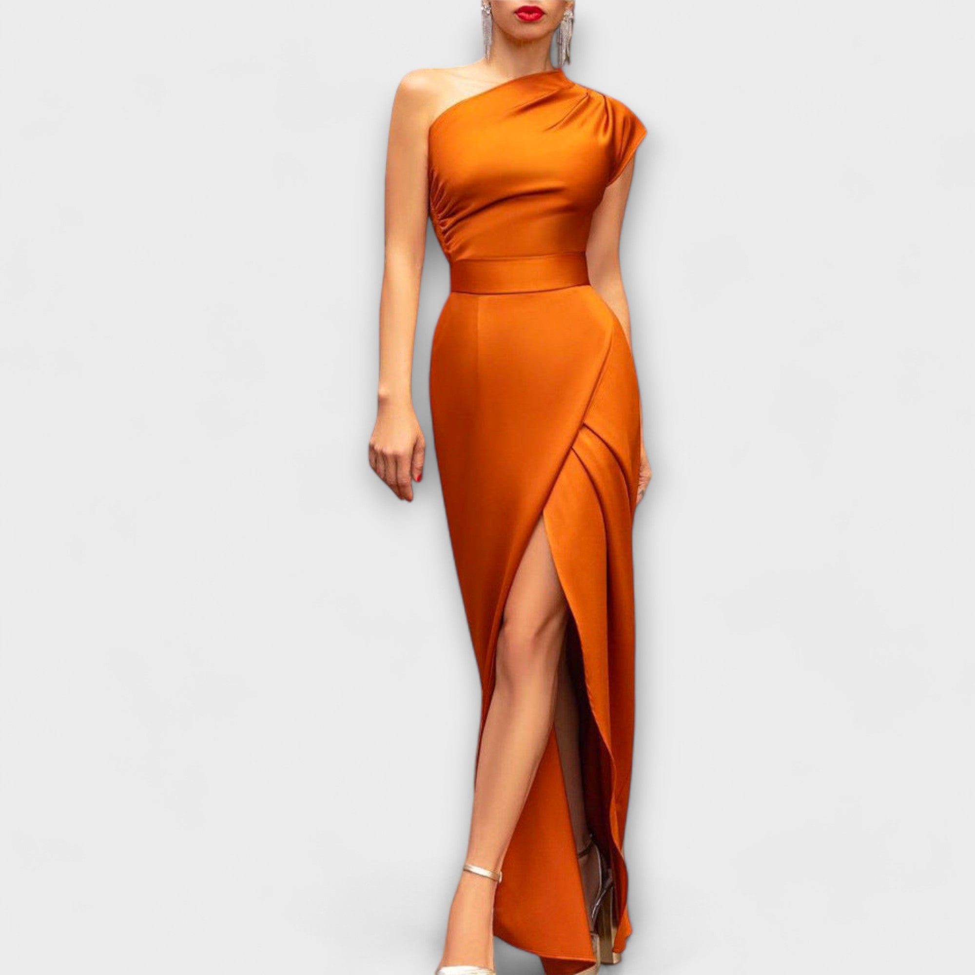 Axa - Elegant Asymmetrical Evening Maxi Dress