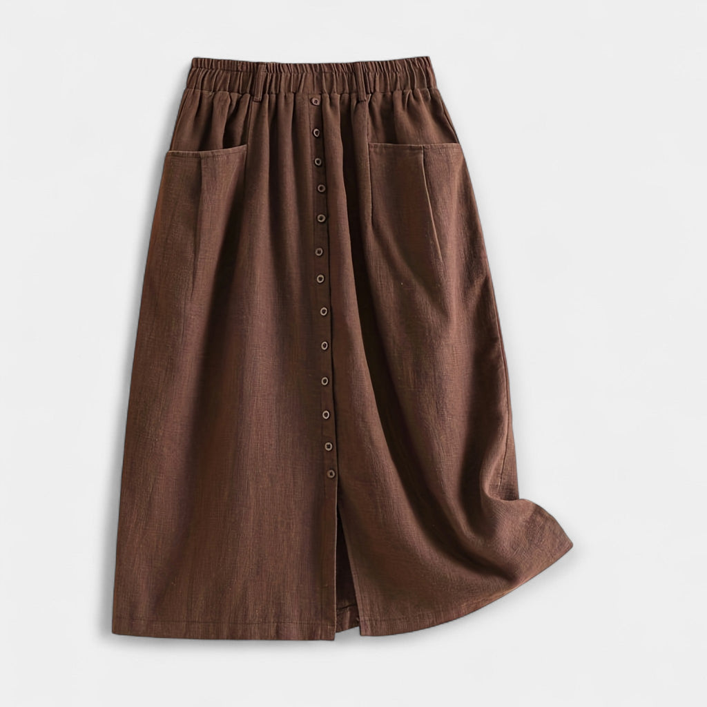 Vintage Print Midi Skirt