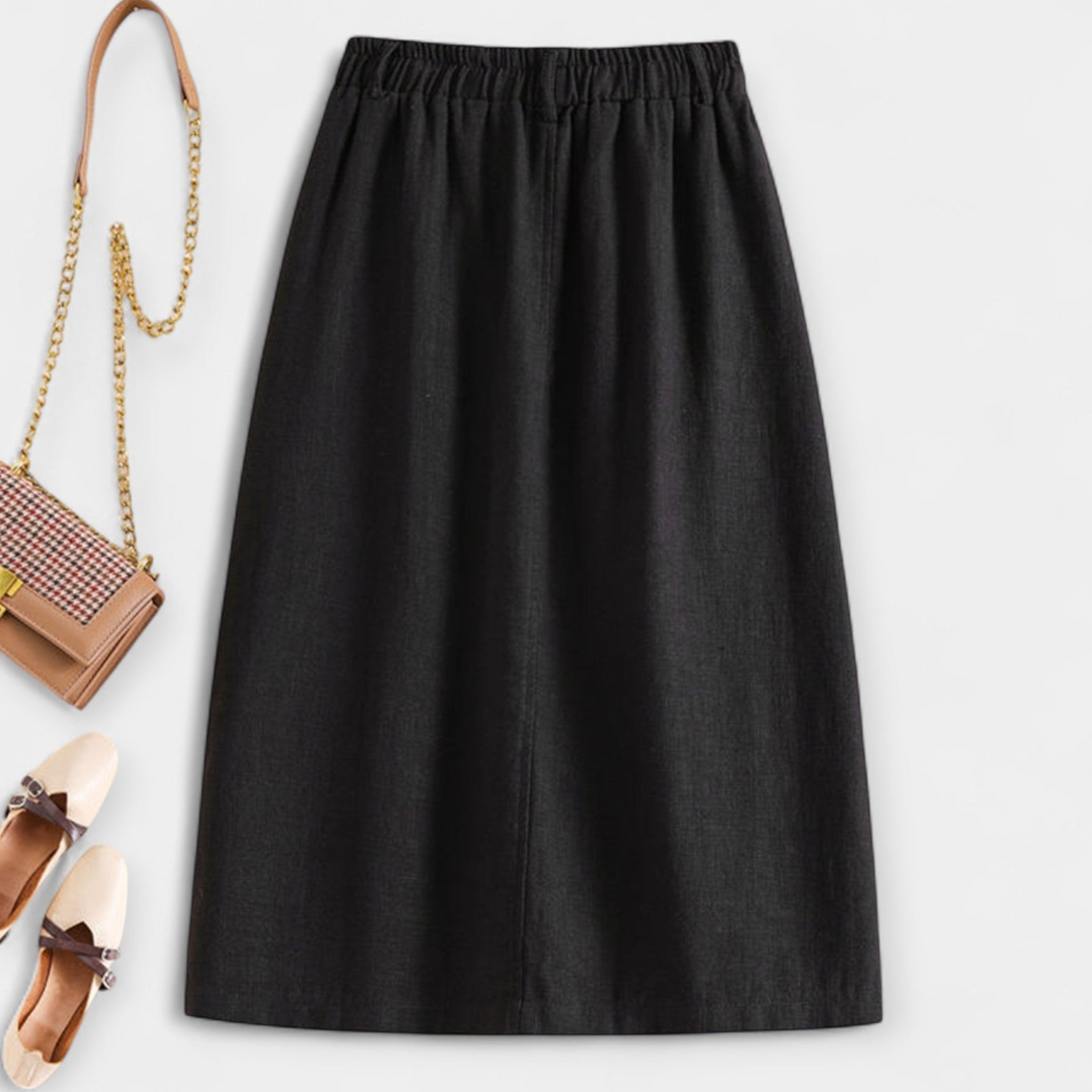 Vintage Print Midi Skirt