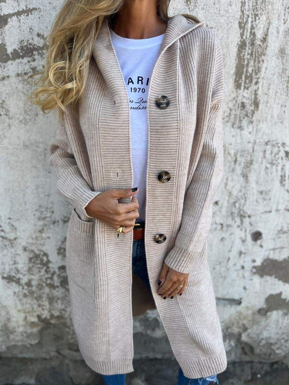Frida - Elegant long knit cardigan