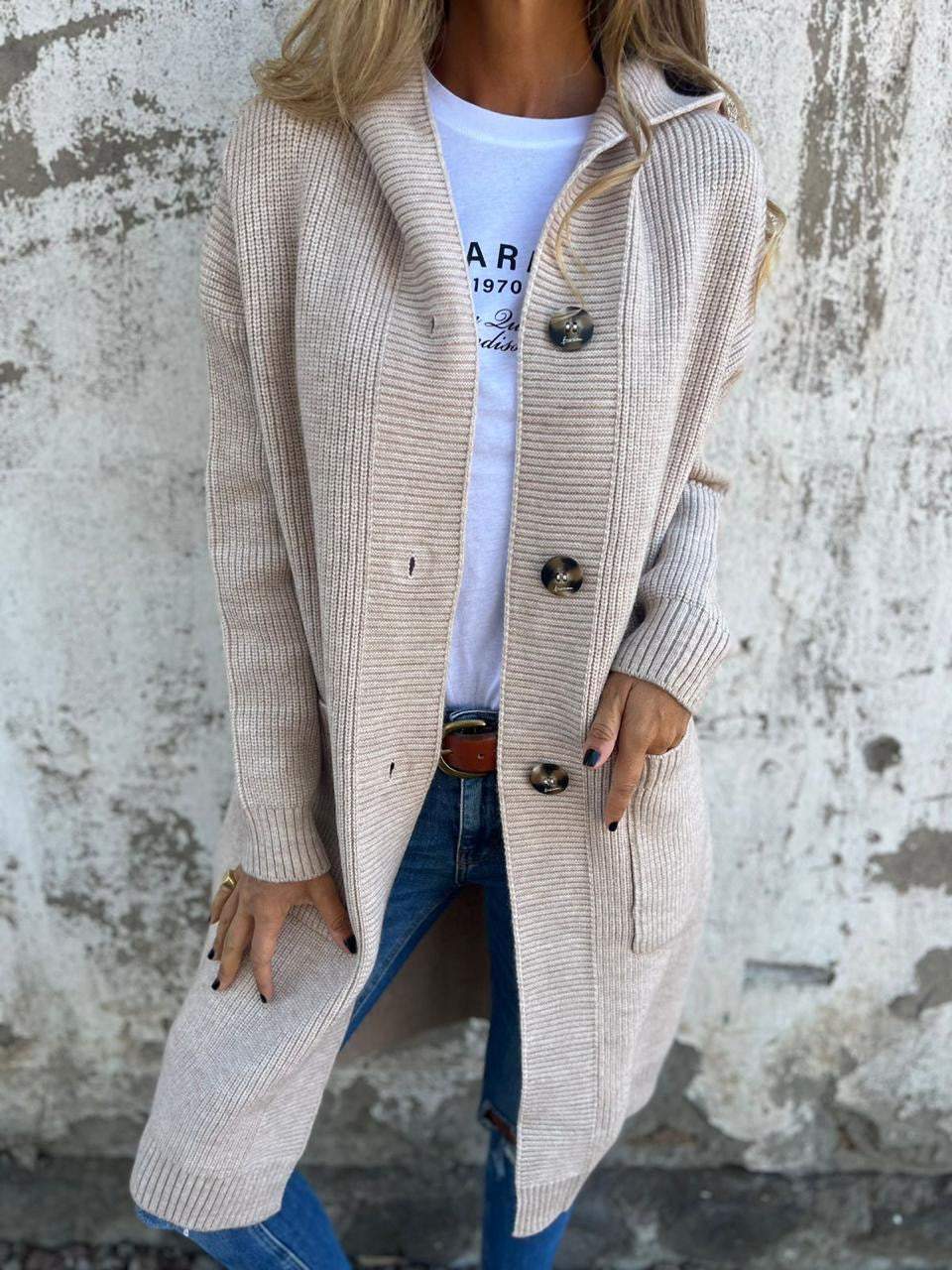 Frida - Elegant long knit cardigan